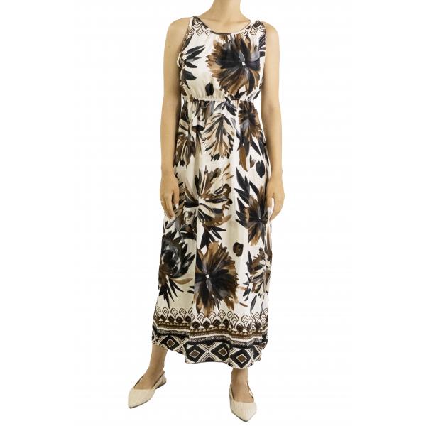 Vestito fantasia lungo girocollo 